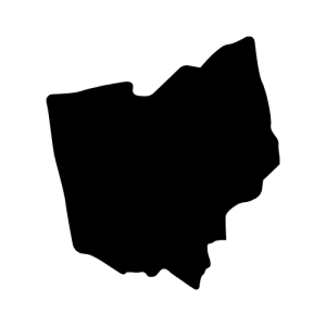 Free Ohio silhouette map shape state stencil clip art scroll saw pattern print download silhouette or cricut design free template, cutting file.