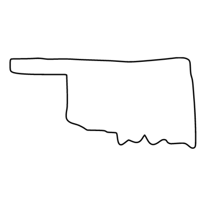 Free Oklahoma map outline shape state stencil clip art scroll saw pattern print download silhouette or cricut design free template, cutting file.