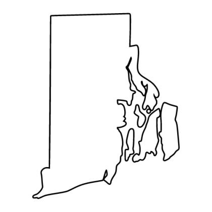 Rhode Island Map Outline ready to cut for Cricut, Silhouette, and other laser cutting and craft cutting machines.