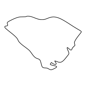 Free South Carolina map outline shape state stencil clip art scroll saw pattern print download silhouette or cricut design free template, cutting file.