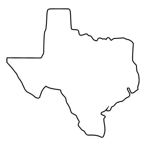 Texas Map Outline ready to cut for Cricut, Silhouette, and other laser cutting and craft cutting machines.