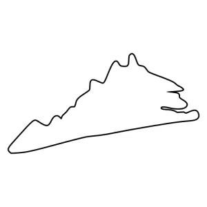 Free Virginia map outline shape state stencil clip art scroll saw pattern print download silhouette or cricut design free template, cutting file.
