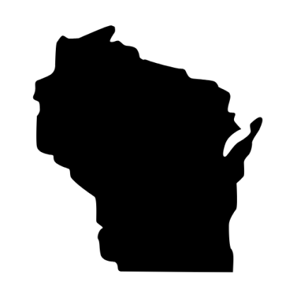 Free Wisconsin silhouette map shape state stencil clip art scroll saw pattern print download silhouette or cricut design free template, cutting file.