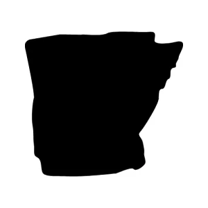 Free Arkansas silhouette map outline shape state stencil clip art scroll saw pattern print download silhouette or cricut design free template cutting file.