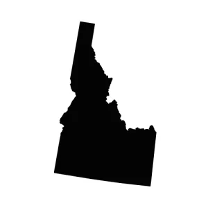 Free Idaho silhouette map shape state stencil clip art scroll saw pattern print download silhouette or cricut design free template, cutting file.