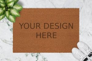 Free doormat mockup generator preview