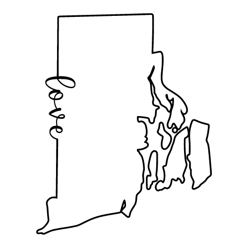 Free Rhode Island Vector Outline with “Love” on Border