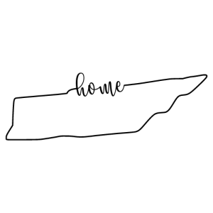 Free Tennessee outline with HOME on border, cricut or Silhouette design, vector image, pattern, map shape cutting file.