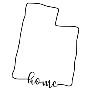 Free Utah outline with HOME on border, cricut or Silhouette design, vector image, pattern, map shape cutting file.
