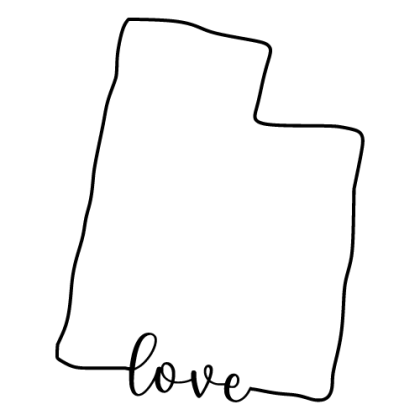 Free Utah Vector Outline with “Love” on Border ready