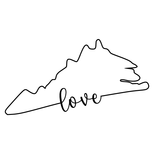 Free Virginia Vector Outline with “Love” on Border