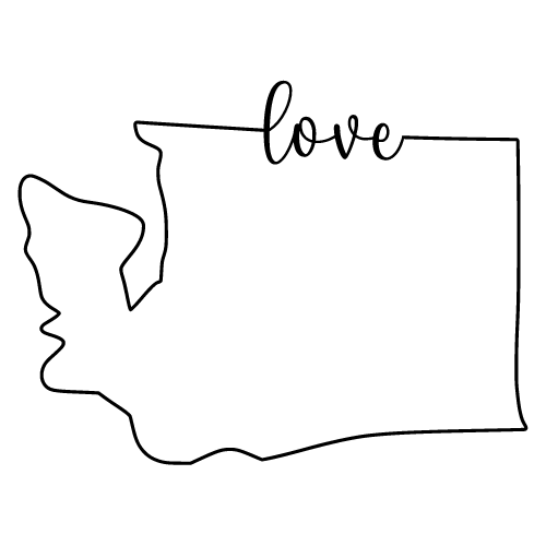 Free Washington Vector Outline with “Love” on Border