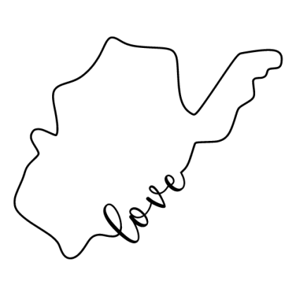 Free West Virginia outline with LOVE on border, cricut or Silhouette design, vector image, pattern, map shape cutting file.