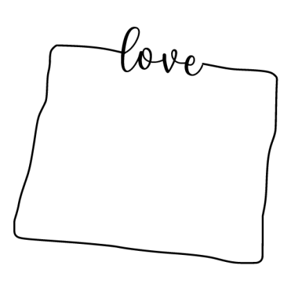 Free Wyoming Vector Outline with “Love” on Border