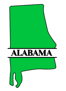 Free printable Alabama split monogram.  Personalize with your city, town, or customized text. Great for t-shirts, DIY projects, cricut, silhouette, and other cutting machines. Add your own letters and numbers