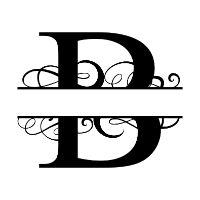 Free B fancy split letter font monogram clipart alphabet stencil template print download vector circut silhouette svg laser scroll saw personlize