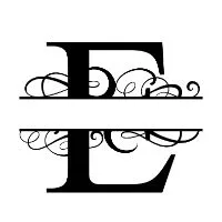 Free D fancy split letter font monogram clipart alphabet stencil template print download vector circut silhouette svg laser scroll saw personlize