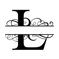 Free L fancy split letter font monogram clipart alphabet stencil template print download vector circut silhouette svg laser scroll saw personlize