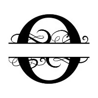 Free O fancy split letter font monogram clipart alphabet stencil template print download vector circut silhouette svg laser scroll saw personlize