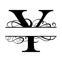 Free Y fancy split letter font monogram clipart alphabet stencil template print download vector circut silhouette svg laser scroll saw personlize