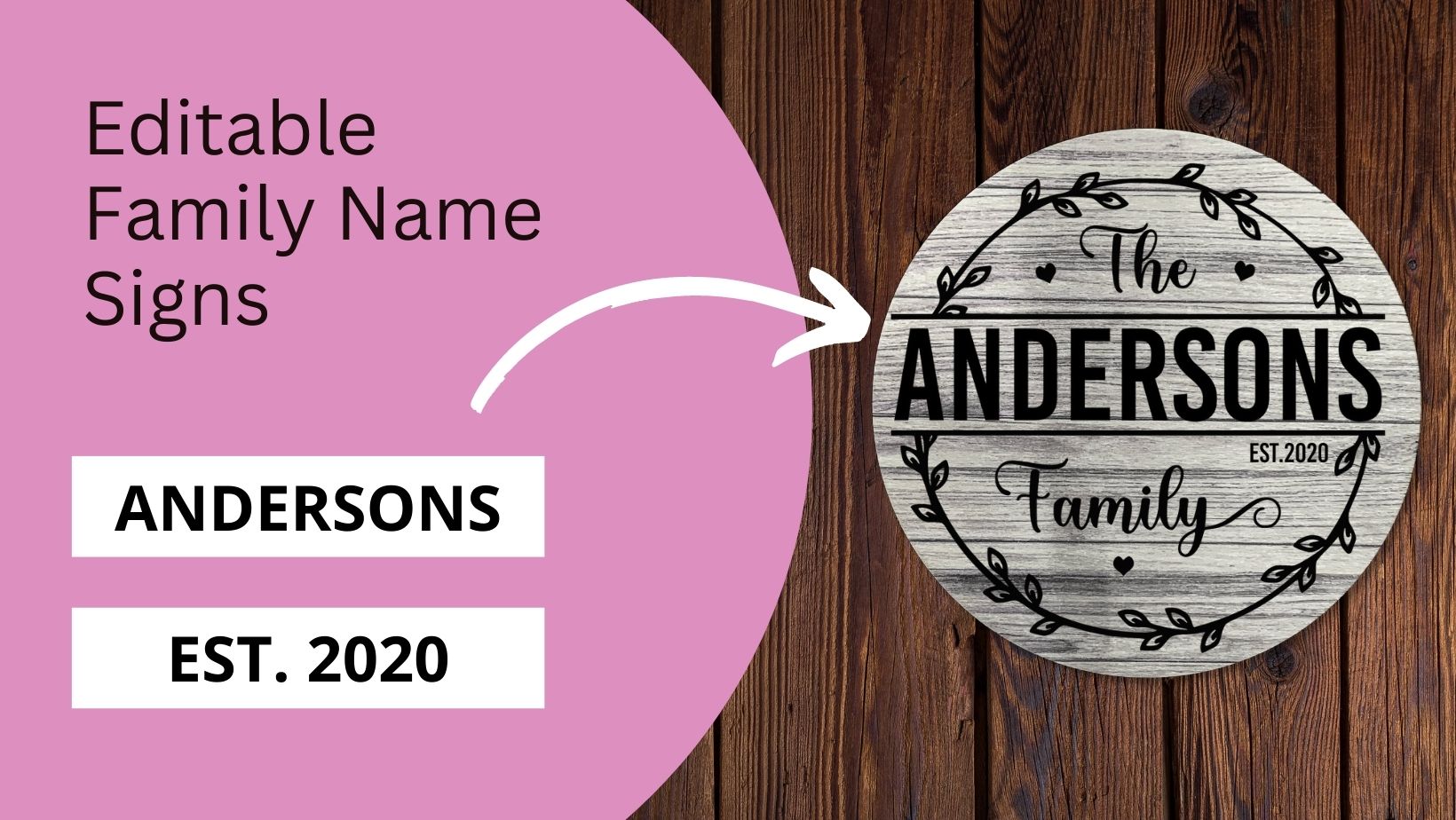 Editable Family Name Signs personalize customize cricut svg download