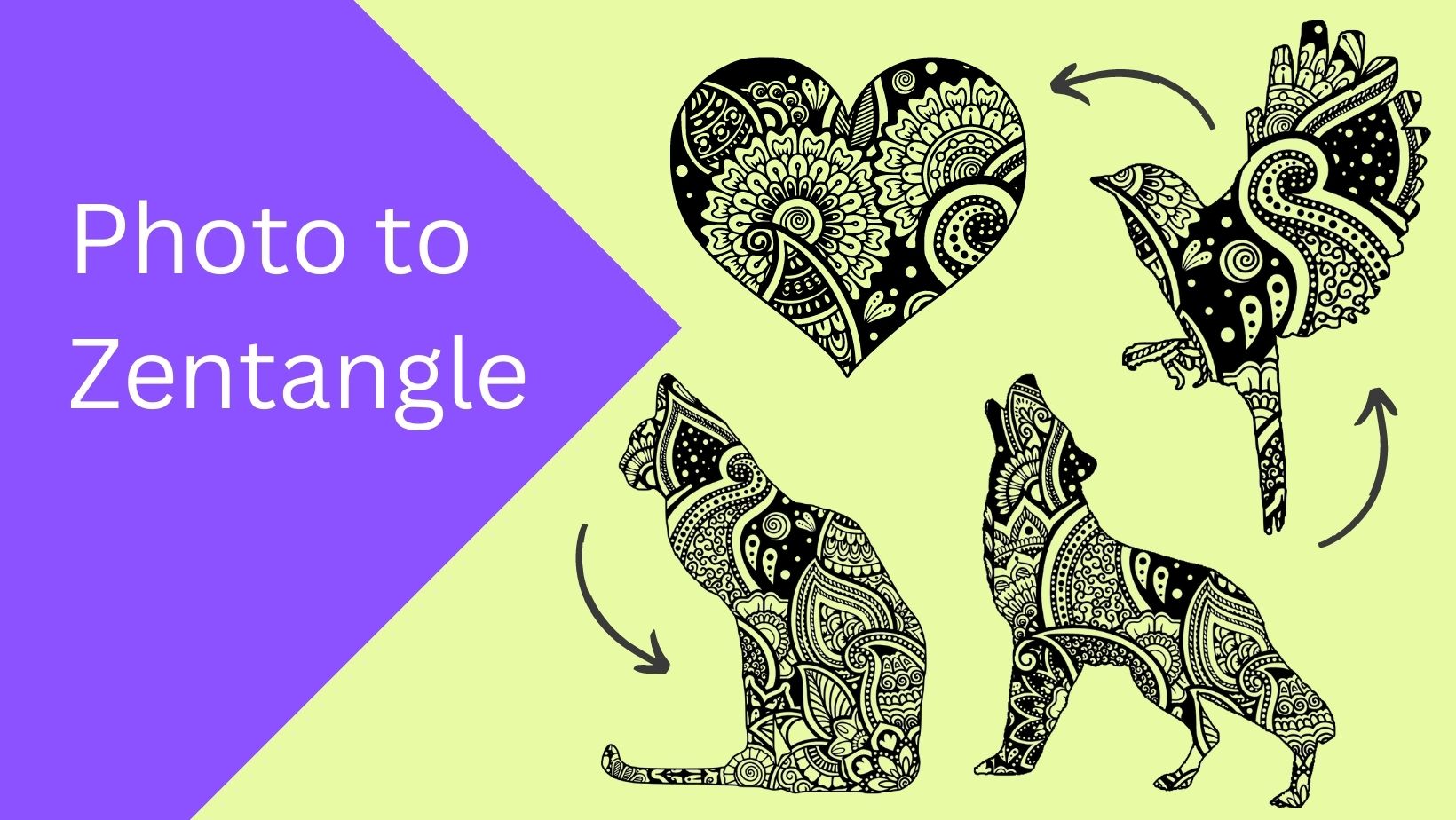 easy animal zentangles