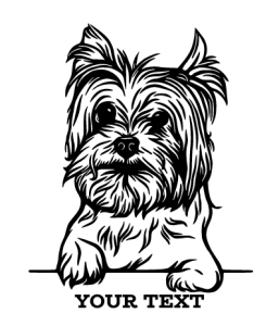 yorkshire terriers face monogram peeking dog svg dog face pet cricut cut file personalised download