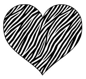 zebra pattern on heart shape svg cut file personalizable cricut