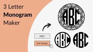 3 letter monogram maker cricut silhouette download free online tool
