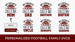 Football Family SVG Download Cricut Free dad mom brother sister uncle aunt grandpa grandma silhouette laser cut sports ball family