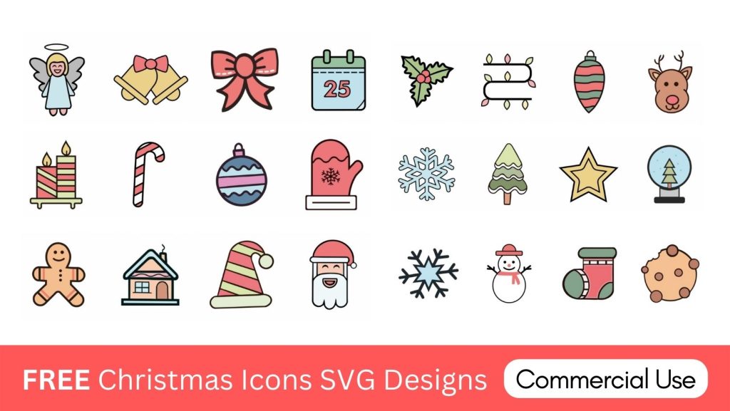 christmas icons svg download designs free cricut silhouette laser cut printable 