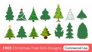 Christmas Trees Xmas SVG download commercial use laser cut scroll saw cricut silhouette printable files