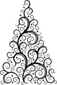 Christmas tree clip art stencil, pattern, template, clipart, design, printable, decoration, cricut, coloring page, winter, window, snow,  vector, svg, glow forge, download, free, ornament