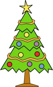 Decorated Christmas tree clipart, stencil, pattern, template, clipart, design, printable, decoration, cricut, coloring page, winter, window, snow,  vector, svg, glow forge, download, free, ornament