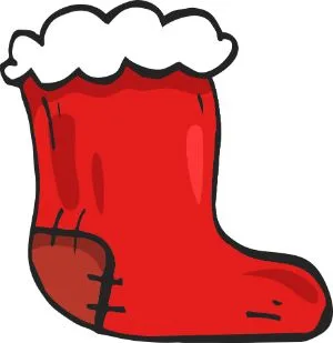 Free Large stocking pattern, stencil, template, clip art, design, printable holiday ornament, decoration, cricut, coloring page, winter, window, snow,  vector, svg, silhouette.