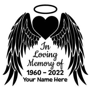 Memorial Remembrance  Ornament In Loving Memory Sympathy Cricut Svg File Memorial svg Cricut  In Memory Angel Wings SVG, Memory Day Svg Cut File Customizable download