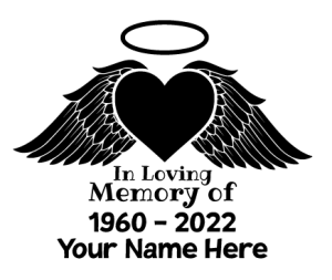 Memorial Remembrance  Ornament In Loving Memory Sympathy Cricut Svg File Memorial svg Cricut  In Memory Angel Wings SVG, Memory Day Svg Cut File Customizable download