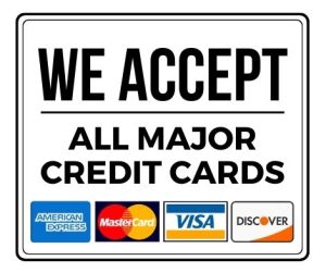 we accept all major credit cards sign