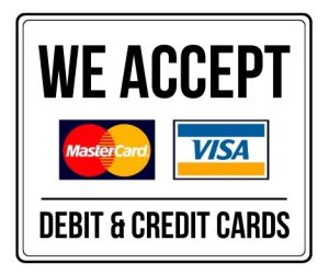 we accept debit and credit cards