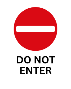 do not enter sign printable template