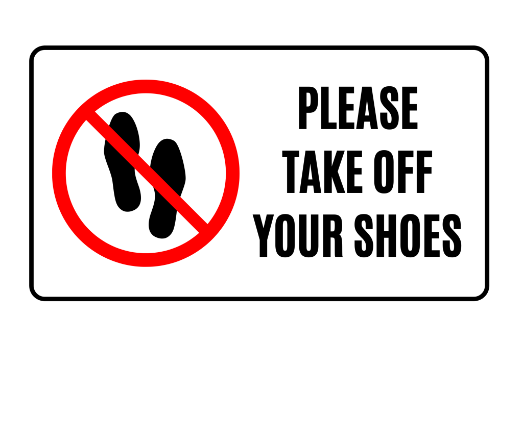 Retro Take Off Your Shoes Metal Sign 14 x 8 Inches