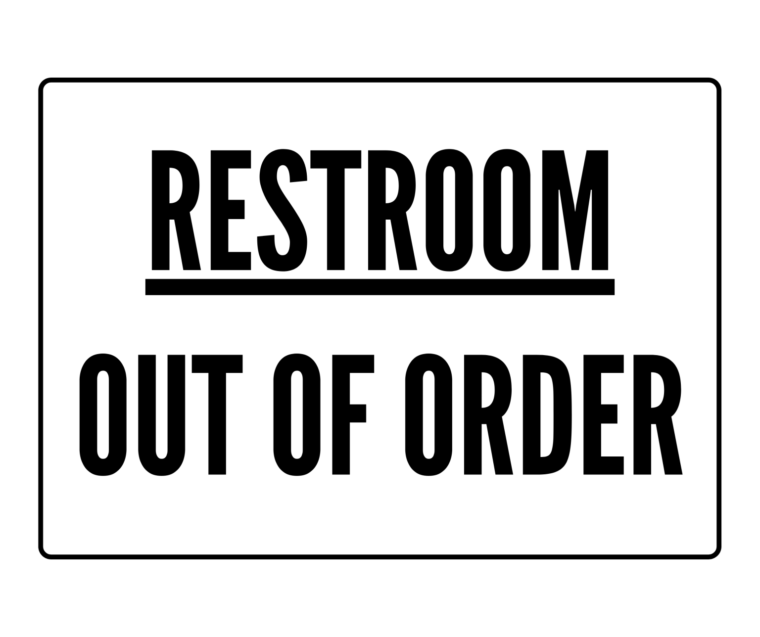 Restroom Out Of Order Sign Pdf Free Download