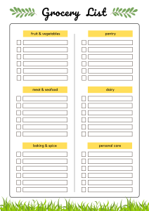 Blank free printable grocery list template, pdf, shopping list, notes, organized, print, download, online.