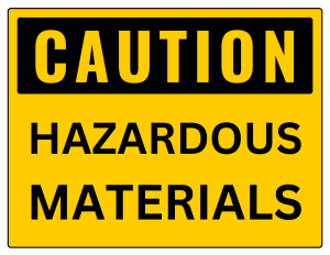 Caution Hazardous Materials Sign - printable sign, template, download, PDF, free, signs
