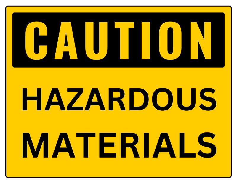 Caution Hazardous Materials Sign Printable Templates (Free PDF Downloads)