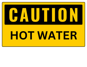 Caution Hot Water Sign - printable sign, template, download, PDF, free, signs