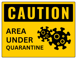 Caution Quarantine Sign - printable sign, template, download, PDF, free, signs