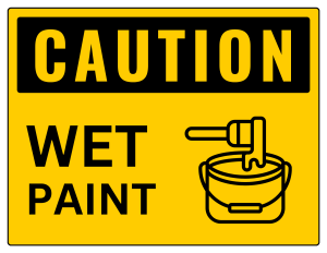 Caution Wet Paint Sign - printable sign, template, download, PDF, free, signs