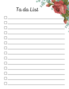 Cute printable to do list template, pdf, daily, weekly, task list, planner, things to do, cute, organized, print, download, online, simple, todo, for work, for school.