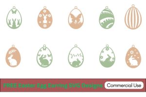 Easter Ornaments, Easter Egg Tags, Easter Laser Cut svg files, Easter Hanger , easter earrings, Bunny SVG, Earrings Templates,Faux Leather Earrings SVG, Glowforge, Cricut Leather Earrings, Easter Egg Svg